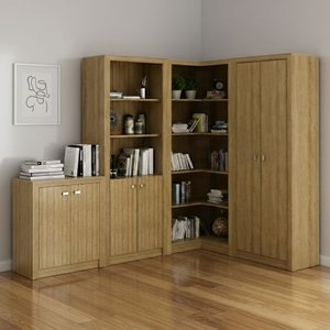 Kit 4 Armários para Escritório com Estante 