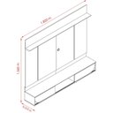 Ver imagem 3 de Painel para TV Áustria 65" 182cm MDP com Portas Deslizantes Cinamomo e Off White