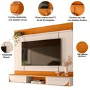 Ver imagem 5 de Painel para TV Áustria 65" 182cm MDP com Portas Deslizantes Cinamomo e Off White