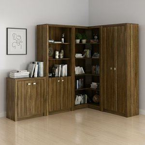 Kit 4 Armários para Escritório com Estante 