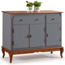 Ver imagem 3 de Balcão Linz 3 Portas Pés Luis Xv 99 X 132 X 45 Cm (a X L X P) - Cor Cinza Escuro/imbuia Glazer