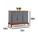 Ver imagem 2 de Balcão Linz 3 Portas Pés Luis Xv 99 X 132 X 45 Cm (a X L X P) - Cor Cinza Escuro/imbuia Glazer