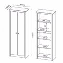 Ver imagem 2 de Conjunto Home Office 4 Peças MDP 6 Portas 4 Prateleiras Branco Tecno Mobili