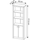 Ver imagem 3 de Conjunto Home Office 4 Peças MDP 6 Portas 4 Prateleiras Branco Tecno Mobili