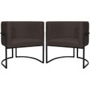 Ver imagem 1 de Kit 2 Poltronas Luna Decorativa Suede Cores Base Ferro Preto
