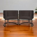 Ver imagem 2 de Kit 2 Poltronas Luna Decorativa Suede Cores Base Ferro Preto