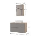 Ver imagem 6 de Conjunto Gabinete Banheiro Rubi 80cm - Gabinete + Cuba + Espelheira Madeirado Cinza