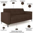 Ver imagem 4 de Sofá 3 Lugares Sala Living Industrial 180cm Senna K01 Veludo Marrom - Lyam Decor