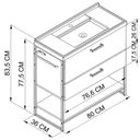 Ver imagem 4 de Gabinete Banheiro 80 cm Com Lavatorio Marmorite Preto Mell P1008 PP