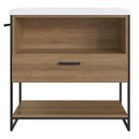 Ver imagem 5 de Gabinete Banheiro 80 cm Com Lavatorio Marmorite Preto Mell P1008 PP