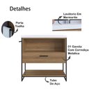 Ver imagem 3 de Gabinete Banheiro 80 cm Com Lavatorio Marmorite Preto Mell P1008 PP