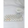 Kit Xicara de Cafe 80ml com Pires Retangular Porcelana Branco - 3