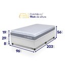 Ver imagem 2 de Conjunto Box Baú Branco Durban Cinza Espuma D28 Solteiro 96x203x64 - King House