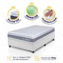 Ver imagem 3 de Conjunto Box Baú Branco Durban Cinza Espuma D28 Solteiro 96x203x64 - King House