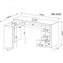 Ver imagem 2 de Conjunto 6 Peças com 2 Escrivaninhas, 1 Armário Alto Fechado, 1 Aberto, 1 Baixo e 1 Gaveteiro