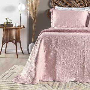 Colcha Cobre Leito Cama Queen Size 3 Peças 200 Fios Angel Feminina Masculino Box Rosa Suave