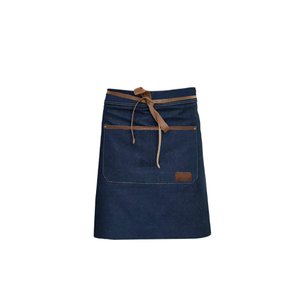 Avental de Cintura Jeans Couro Bar Chef Bartender Restaurante