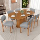 Ver imagem 2 de Kit 06 Cadeiras para Sala de Jantar Cozinha Living Estofada Dara L02 Bouclê Cinza - Lyam Decor