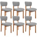 Ver imagem 1 de Kit 06 Cadeiras para Sala de Jantar Cozinha Living Estofada Dara L02 Bouclê Cinza - Lyam Decor