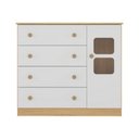 Ver imagem 4 de Cômoda Infantil 95cm 1 Porta com Vidro e 4 Gavetas Brisa Multimóveis Mp4428 Madeirado/branco