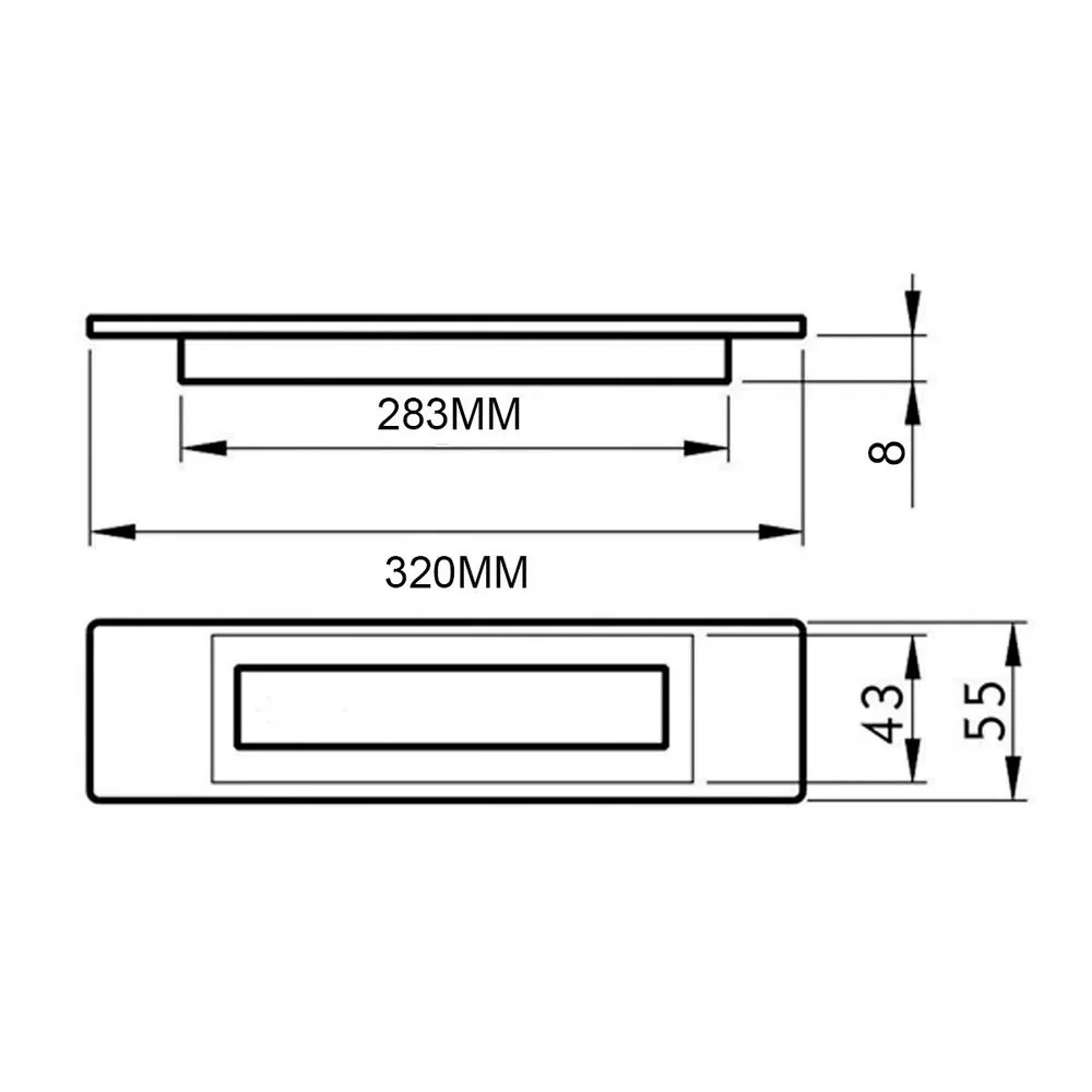 Puxador Concha De Embutir Preto 32X0,8Cm - Geris - 2