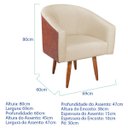 Ver imagem 3 de Kit 2 Poltronas Jade Decorativa Moderna Sala de Estar Quarto Escritório Conforto Corano Nozes e Bouc