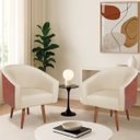 Ver imagem 1 de Kit 2 Poltronas Jade Decorativa Moderna Sala de Estar Quarto Escritório Conforto Corano Nozes e Bouc