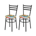 Ver imagem 1 de 2 Cadeiras para Mesa Epoxi Preta Assento Floral:happy Hour