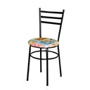 Ver imagem 2 de 2 Cadeiras para Mesa Epoxi Preta Assento Floral:happy Hour