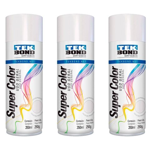 Kit 3 Tinta Spray Pintura Geladeira Fogão Branco Brilhante
