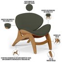 Ver imagem 7 de Poltrona Decorativa Orgânica Sala Living Kadosh L02 Linho Verde Musgo