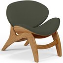 Ver imagem 1 de Poltrona Decorativa Orgânica Sala Living Kadosh L02 Linho Verde Musgo