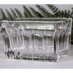 Kit 24 Porta Sachês Vidro Faces Lyor 8x5,5cm Suporte Chá Açúcar Sal Mesa Transparente - 3