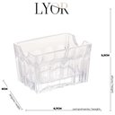 Ver imagem 2 de Kit 24 Porta Sachês Vidro Faces Lyor 8x5,5cm Suporte Chá Açúcar Sal Mesa Transparente