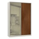 Ver imagem 1 de Guarda-roupa Solteiro Luciane 2 Portas de Correr 3 Gavetas Prime Plus Alumínio com Vidro 8 Cm