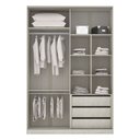 Ver imagem 2 de Guarda-roupa Solteiro Luciane 2 Portas de Correr 3 Gavetas Prime Plus Alumínio com Vidro 8 Cm