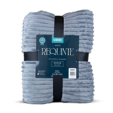 Manta Microfibra Requinte Queen Canelada 220x240cm - Uzoo Manta Microfibra Flannel Requinte Queen