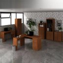 Ver imagem 1 de Kit 6 Peças com 2 Escrivaninhas, 1 Armário Alto Fechado, 1 Armário Alto Aberto, 1 Armário Baixo e 1 Gaveteiro