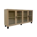 Ver imagem 5 de Aparador Buffet Moderno 4 Portas de Vidro 158cm Ditália
