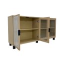 Ver imagem 4 de Aparador Buffet Moderno 4 Portas de Vidro 158cm Ditália