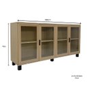Ver imagem 2 de Aparador Buffet Moderno 4 Portas de Vidro 158cm Ditália