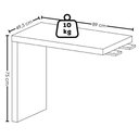 Ver imagem 4 de Mesa Escritorio 136x60 cm com Mesa de Apoio 89 cm e 2 Prateleiras Suspensas Carvalho Branco Artany