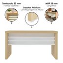 Ver imagem 6 de Mesa Escritorio 136x60 cm com Mesa de Apoio 89 cm e 2 Prateleiras Suspensas Carvalho Branco Artany