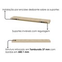 Ver imagem 7 de Mesa Escritorio 136x60 cm com Mesa de Apoio 89 cm e 2 Prateleiras Suspensas Carvalho Branco Artany