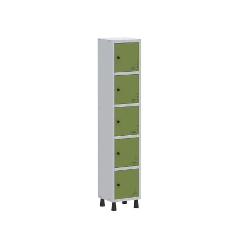 Roupeiro Aço Linha Light 5 Portas - GR301-5 Cinza-Verde Miró