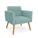 Ver imagem 2 de Poltrona Sala Decorativa Elisa Pé Palito Castanho Cotelê Ext/veludo Menta D03 - D’Rossi