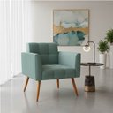 Ver imagem 1 de Poltrona Sala Decorativa Elisa Pé Palito Castanho Cotelê Ext/veludo Menta D03 - D’Rossi