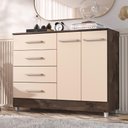 Ver imagem 1 de Comoda Gisele 4 Gavs 2 Portas Chocolate/off White