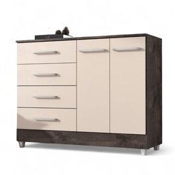 Comoda Gisele 4 Gavs 2 Portas Chocolate/off White - 4
