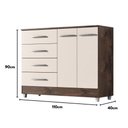 Ver imagem 5 de Comoda Gisele 4 Gavs 2 Portas Chocolate/off White